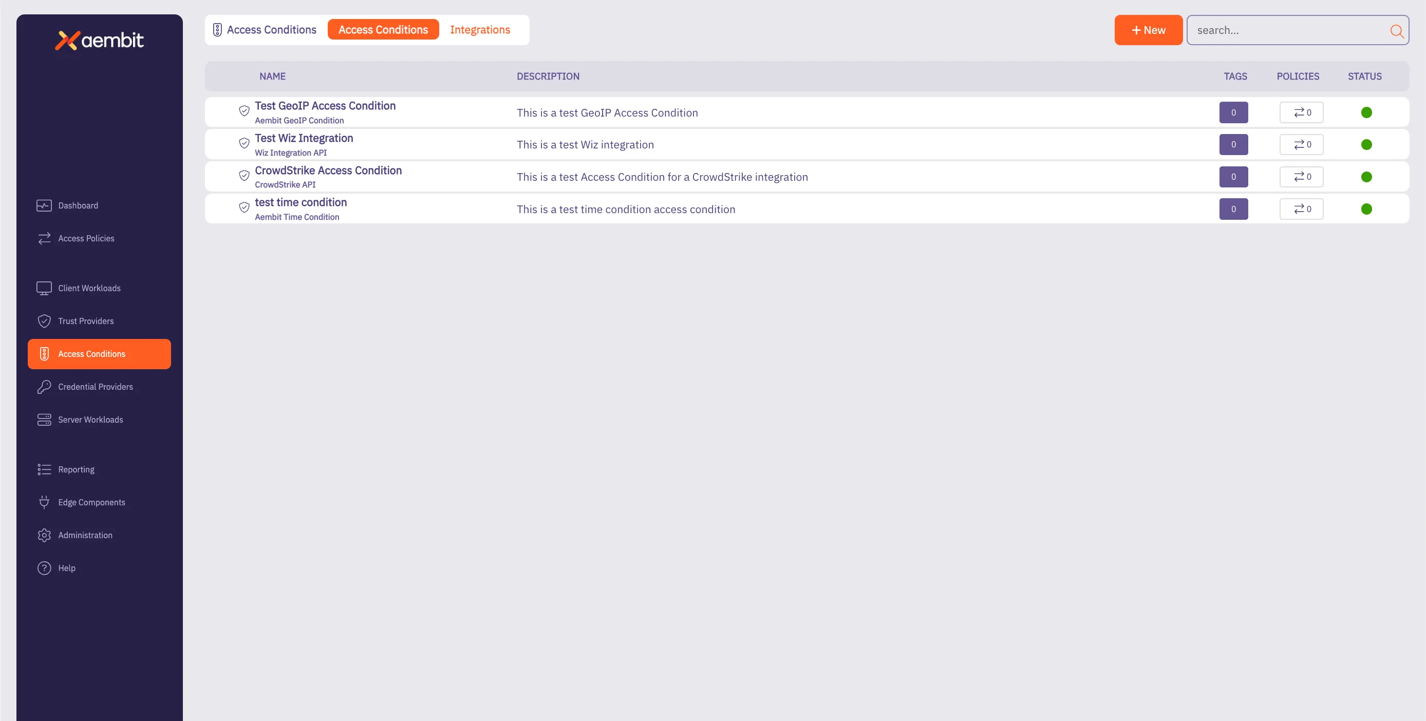 Access Conditions List With GeoIP Listed