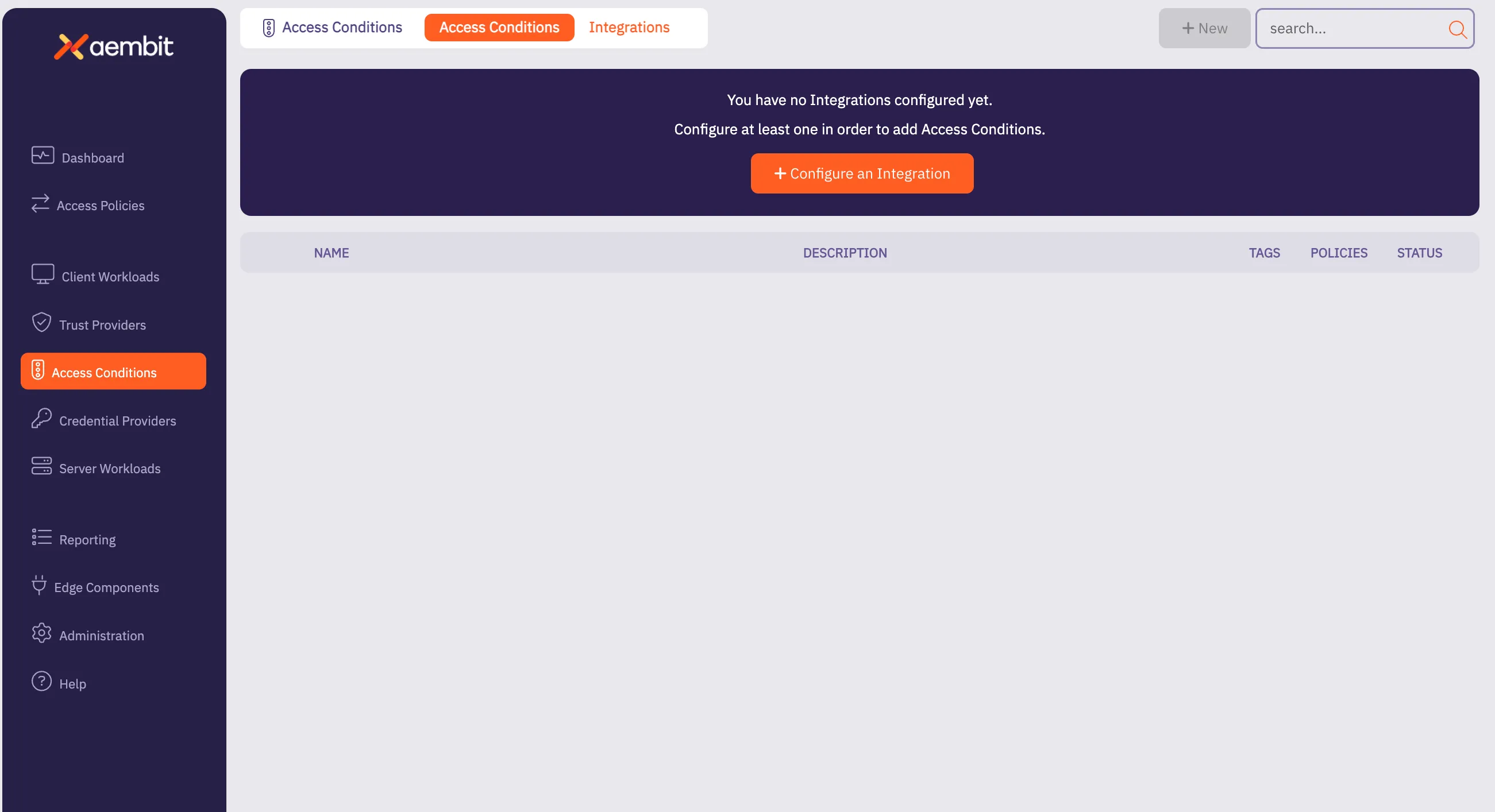 Access Conditions List - Blank