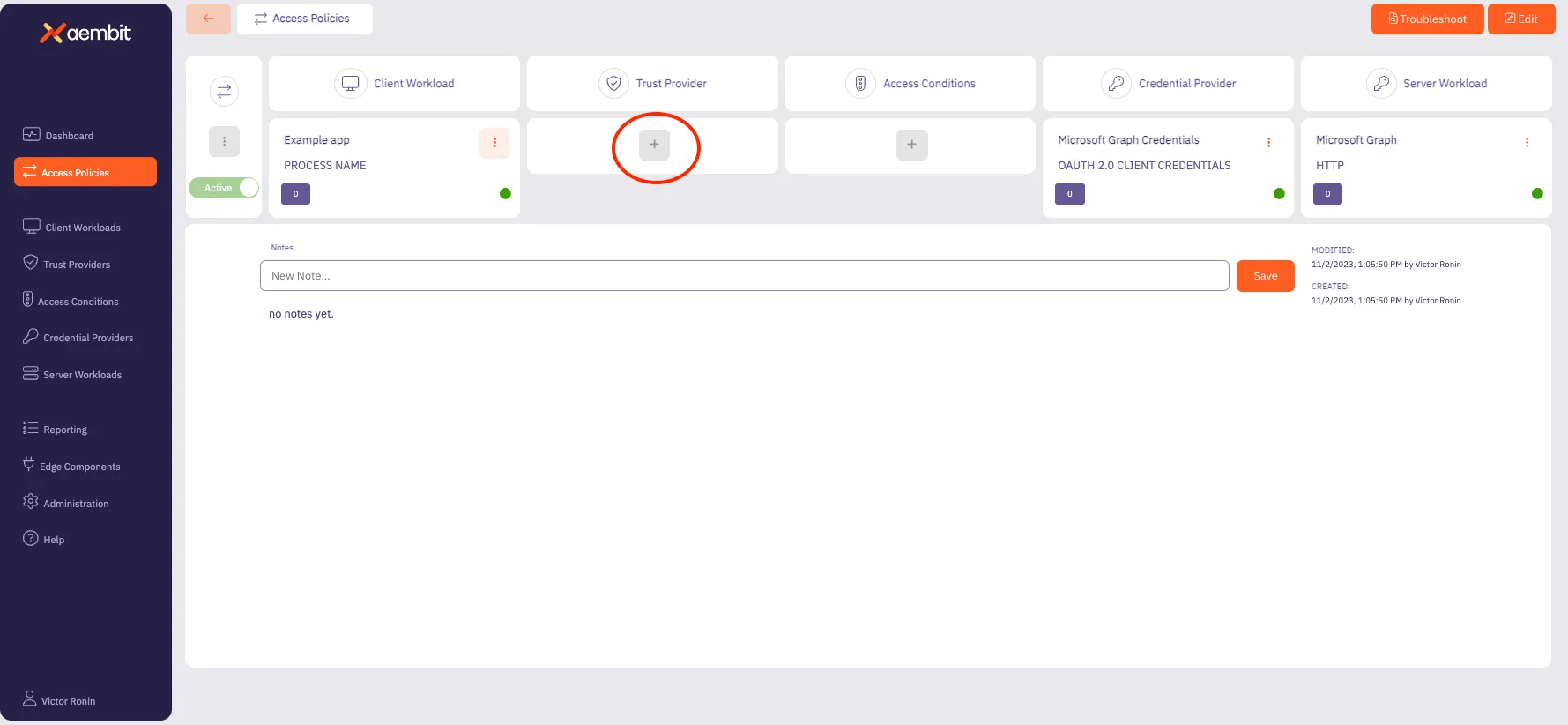 Associate Trust Provider to Policy