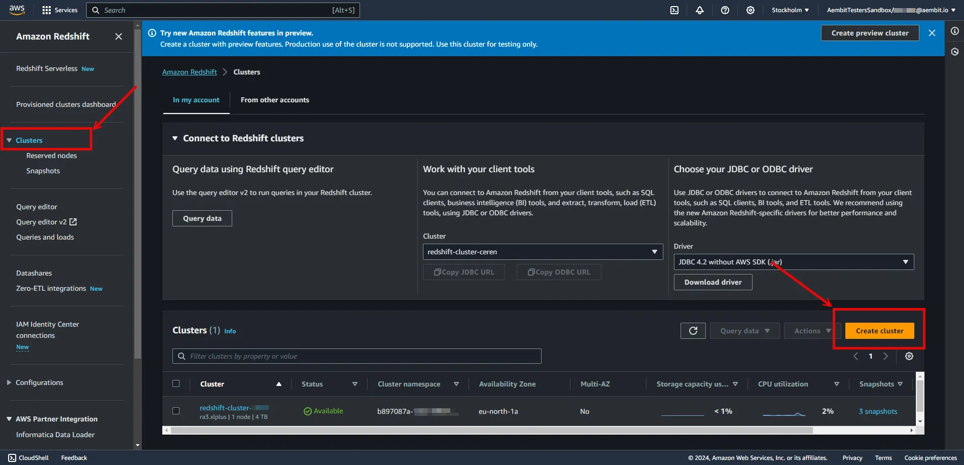 Amazon Redshift Clusters