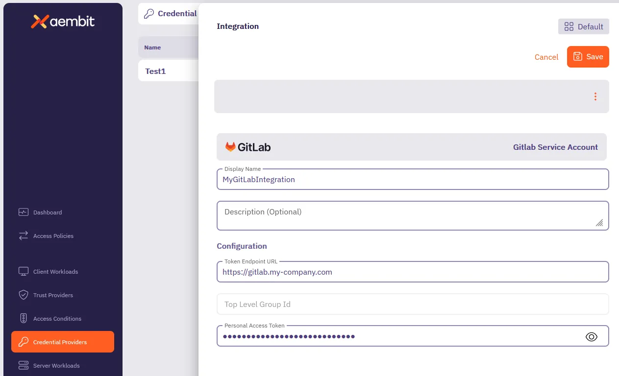 Completed GitLab Service Account Credential Provider Integration