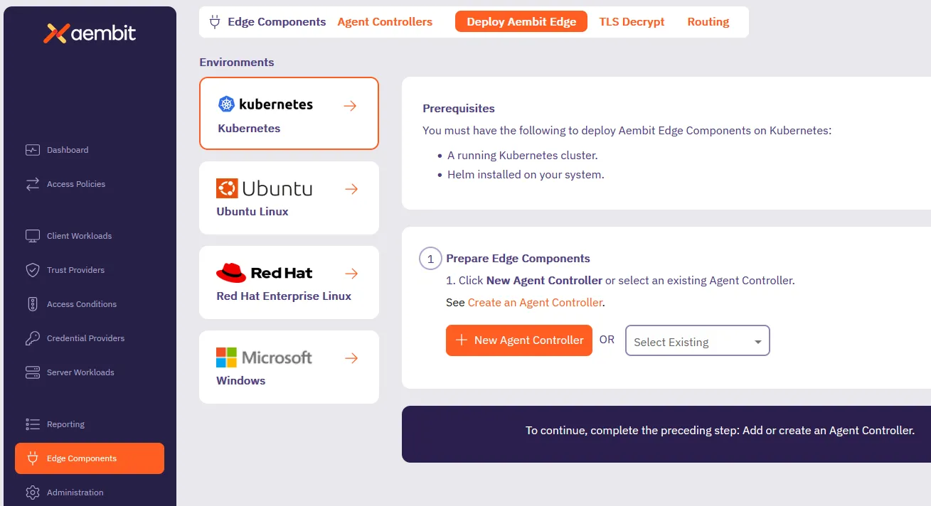 Deploy Aembit Edge Page