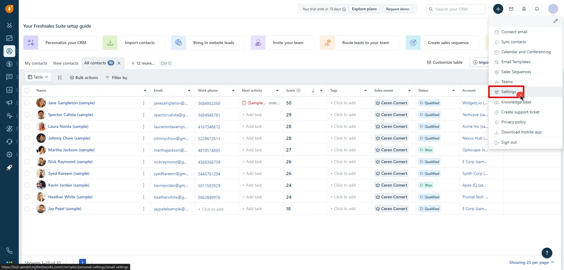 Freshsales Dashboard