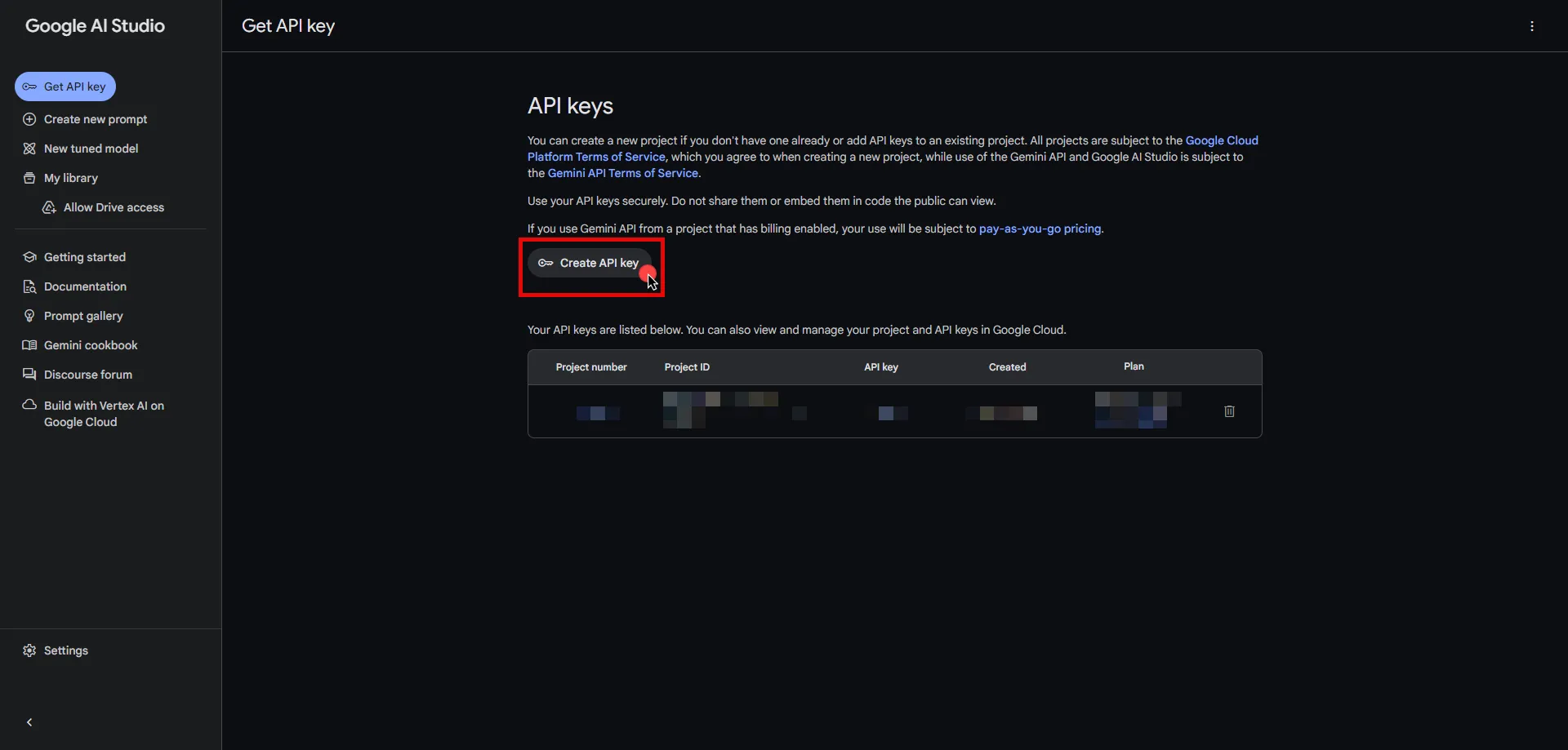 Google AI Studio | Get API Keys