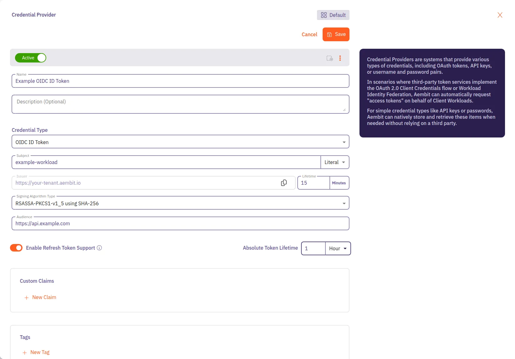 Completed OIDC ID Token Credential Provider example