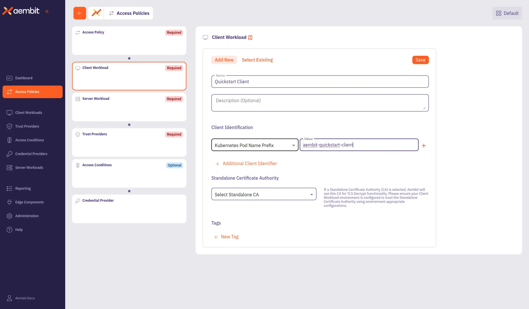 Configuring Client Workload