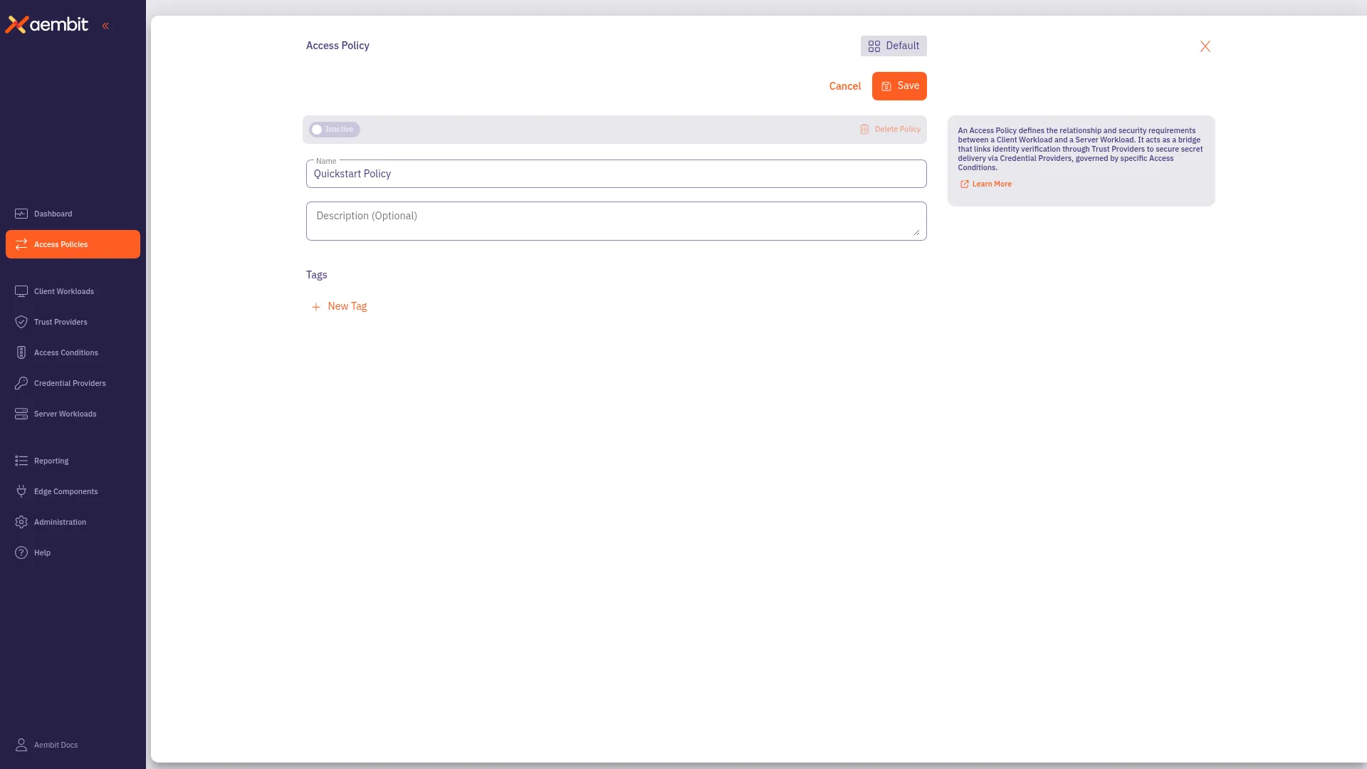 Create Access Policy