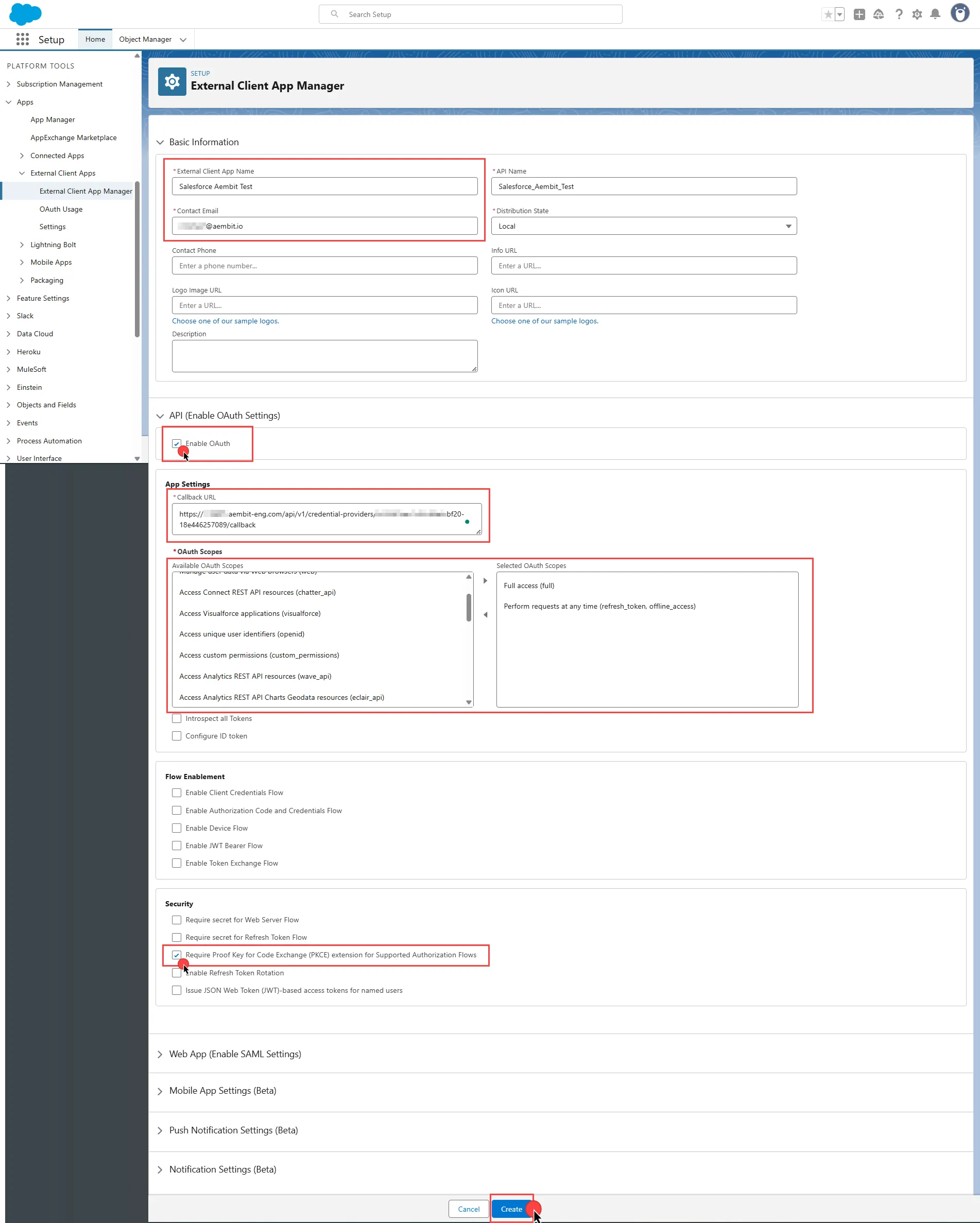 Configure External App 3LO flow