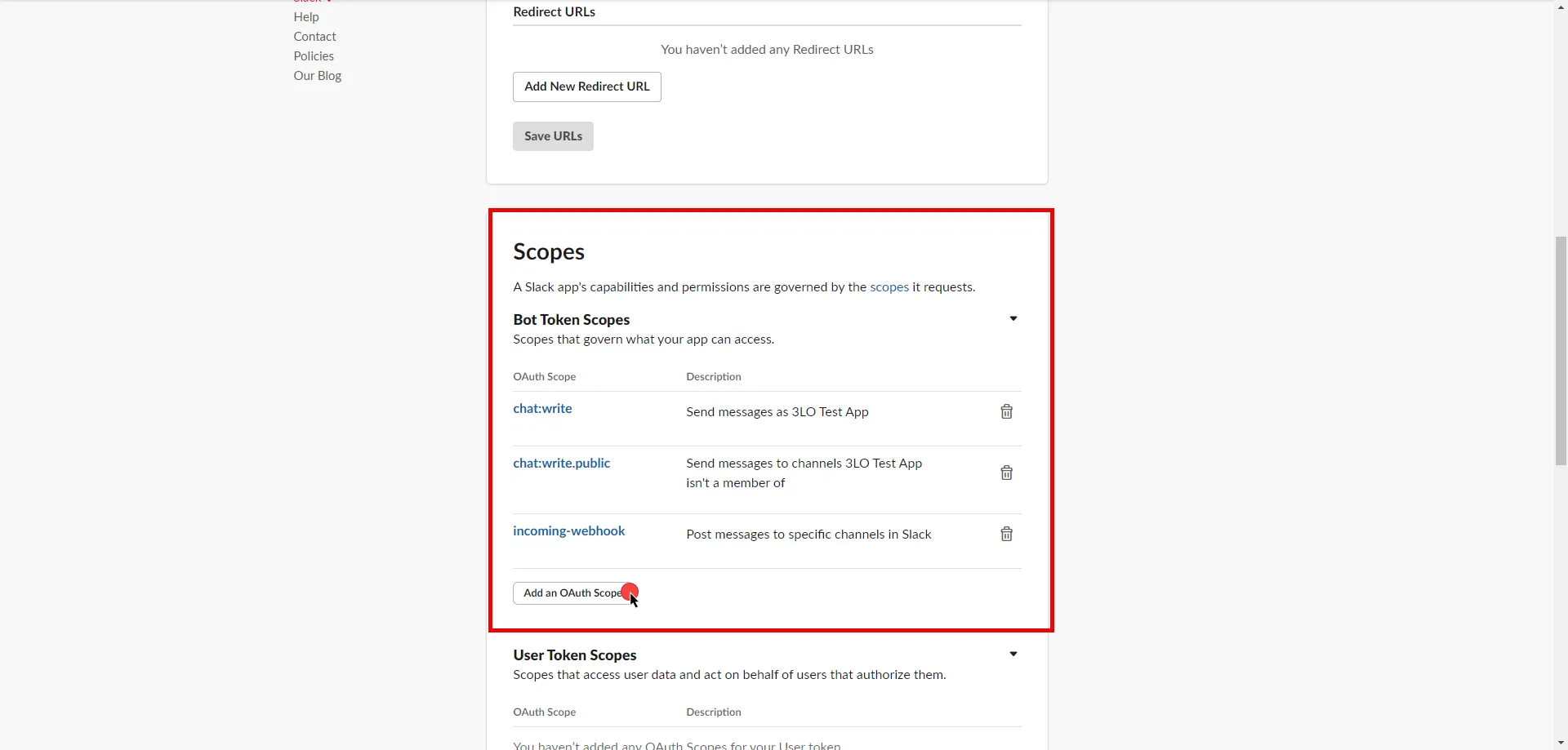 Add Bot Token Scopes