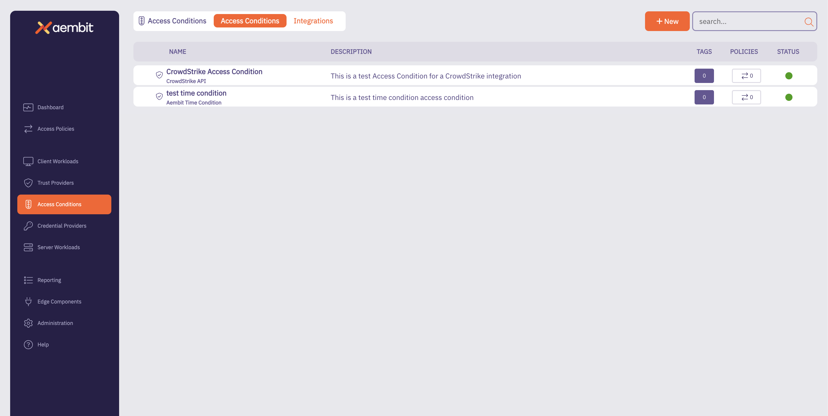 Access Conditions Main Page - CrowdStrike Listed
