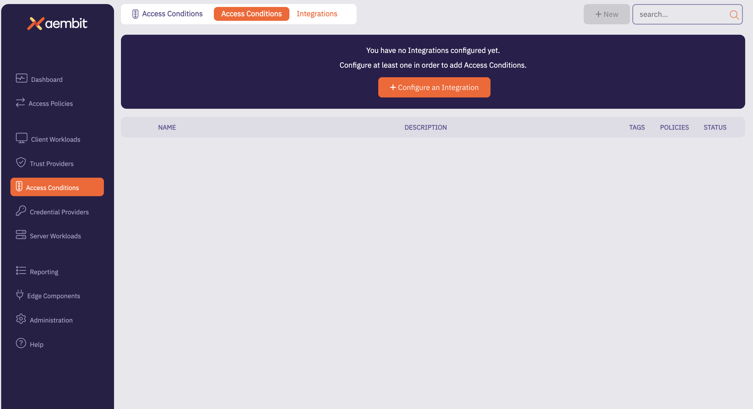 Access Conditions page