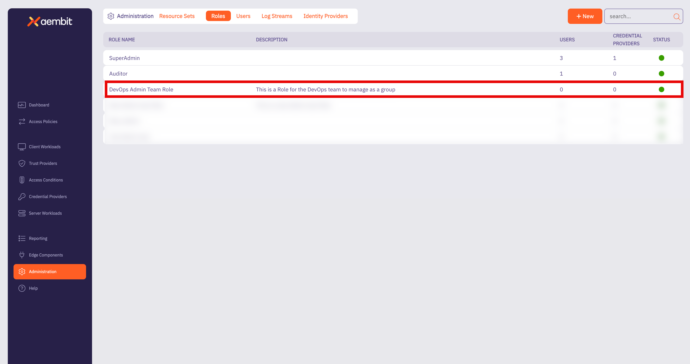 Roles Page - New Role Added
