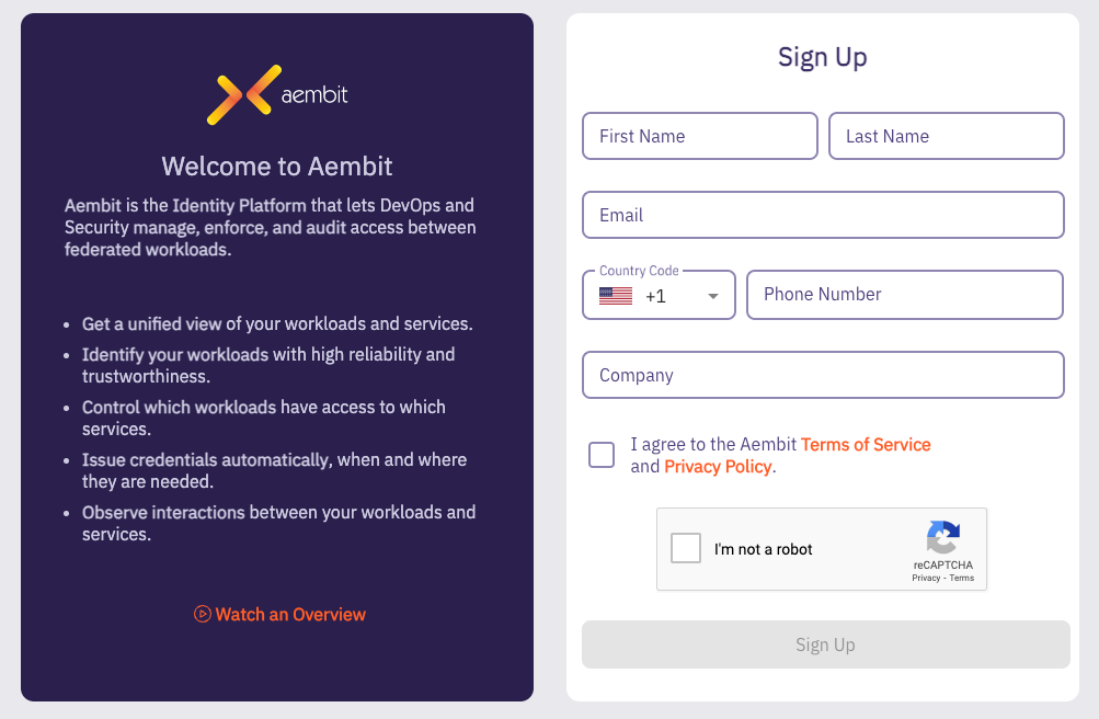 Sign Up Page
