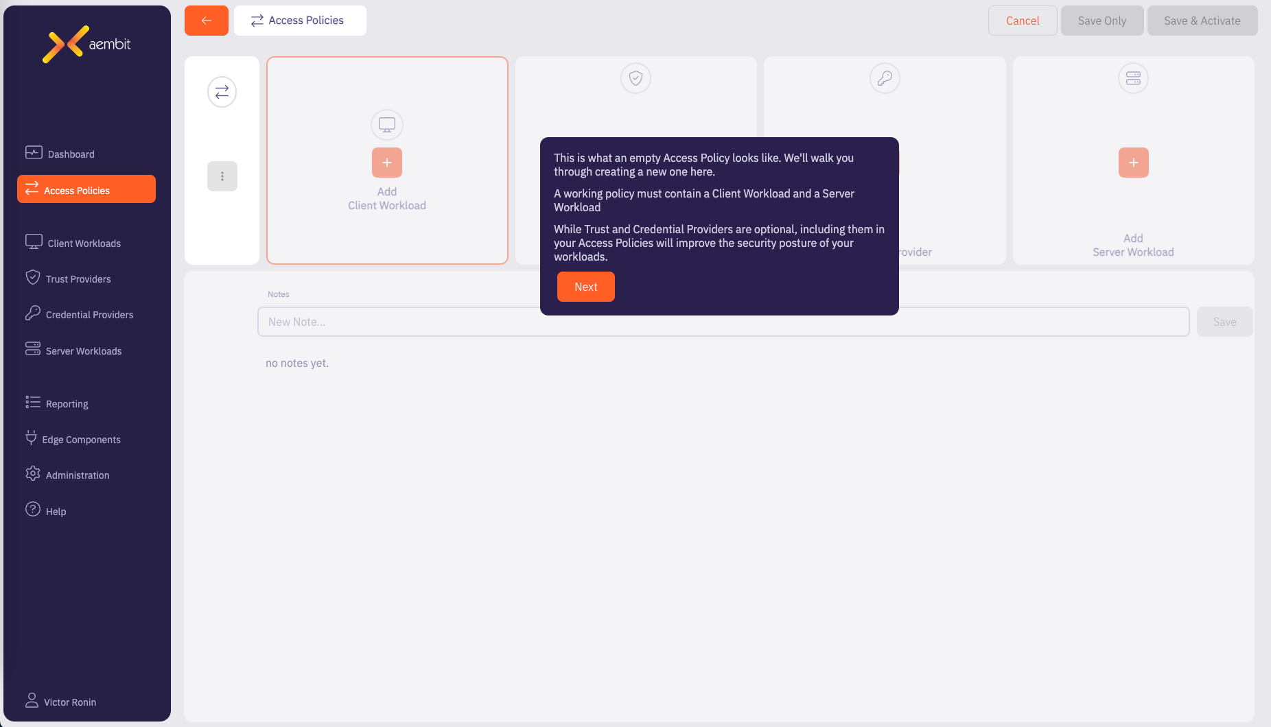 Access Policy Wizard