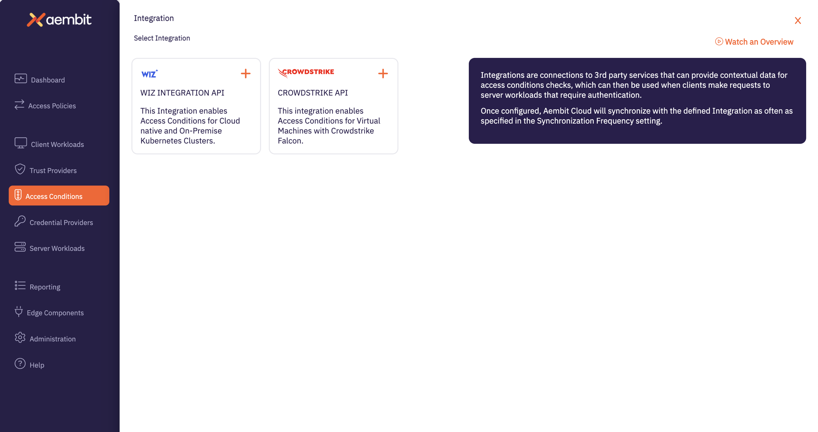 Main Integrations Page