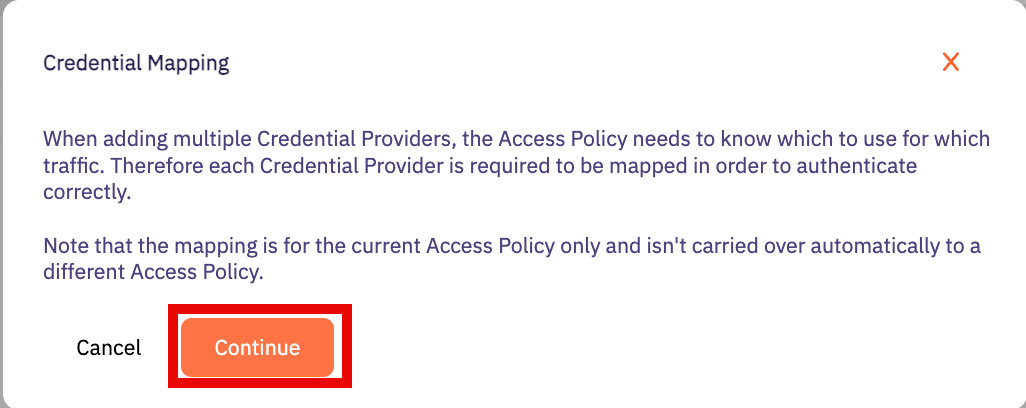 Credential Mapping Dialog Window For Multiple Credential Providers