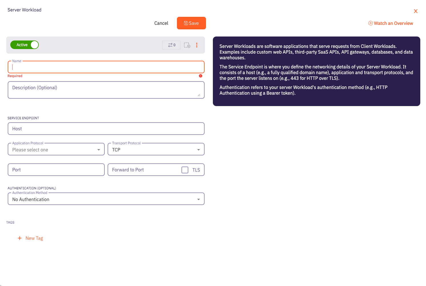 Server Workload Page