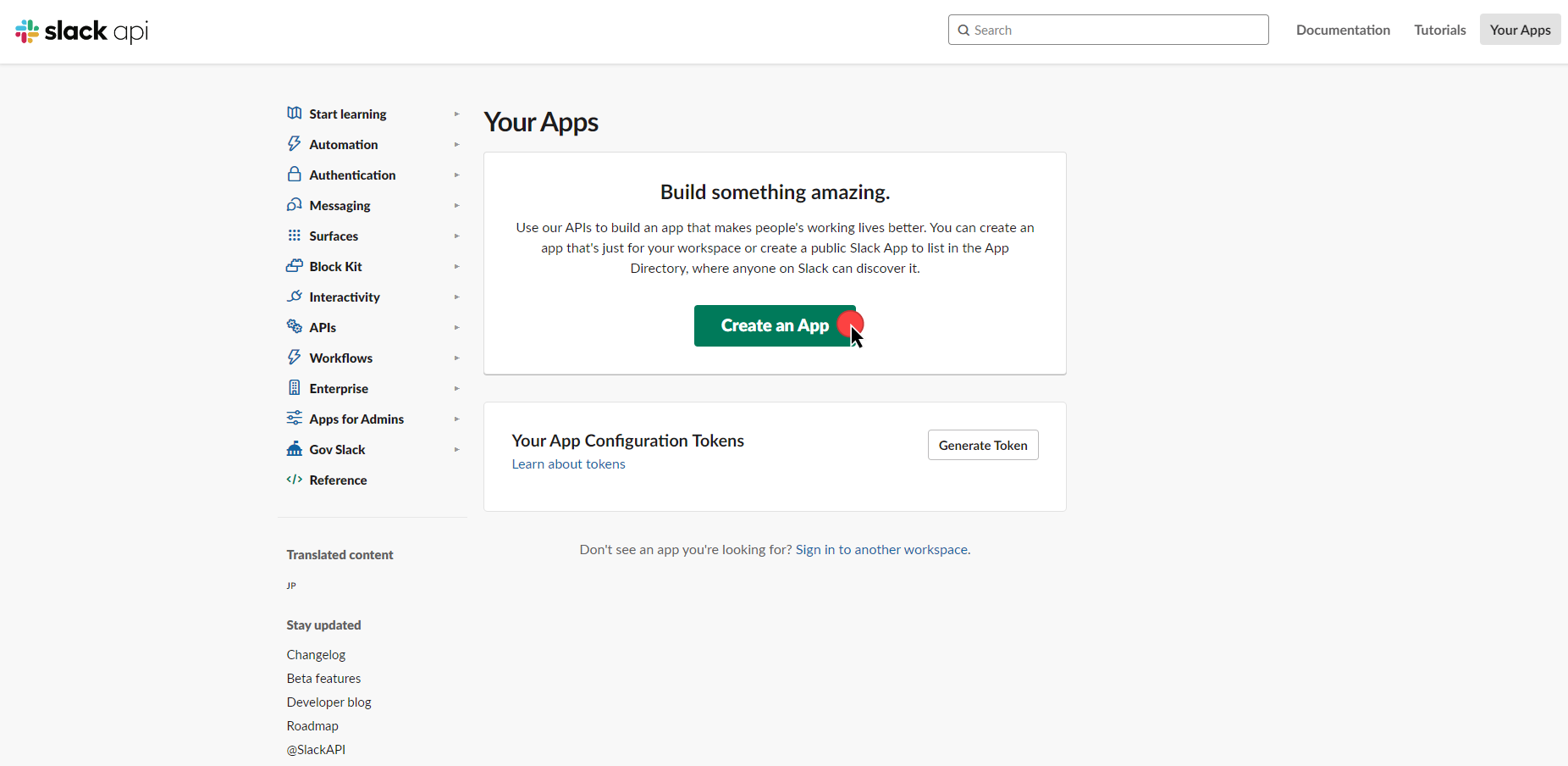 Create an Slack App