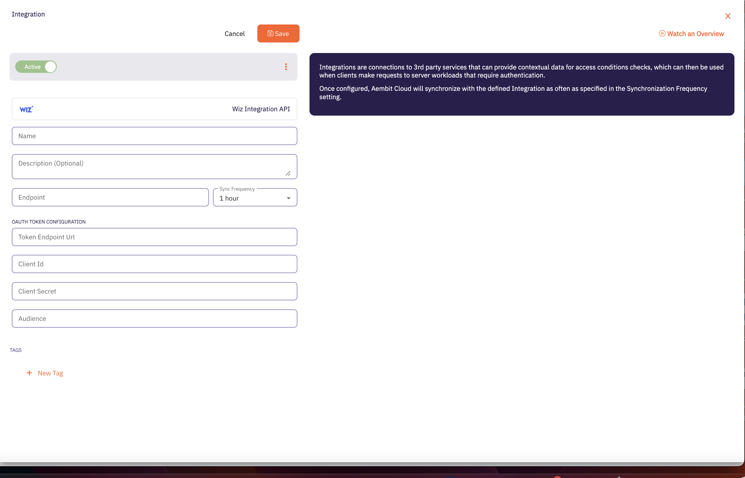 Wiz Integration Page