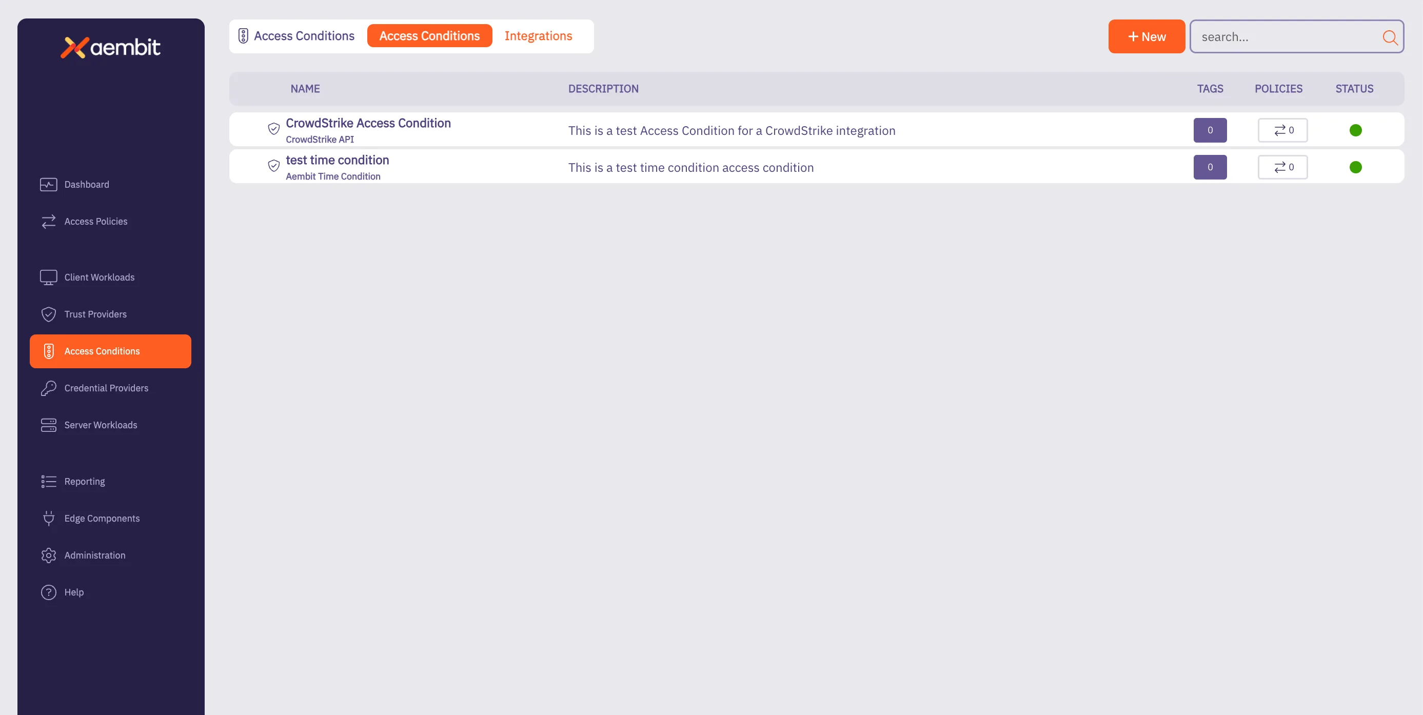 Access Conditions Main Page - CrowdStrike Listed