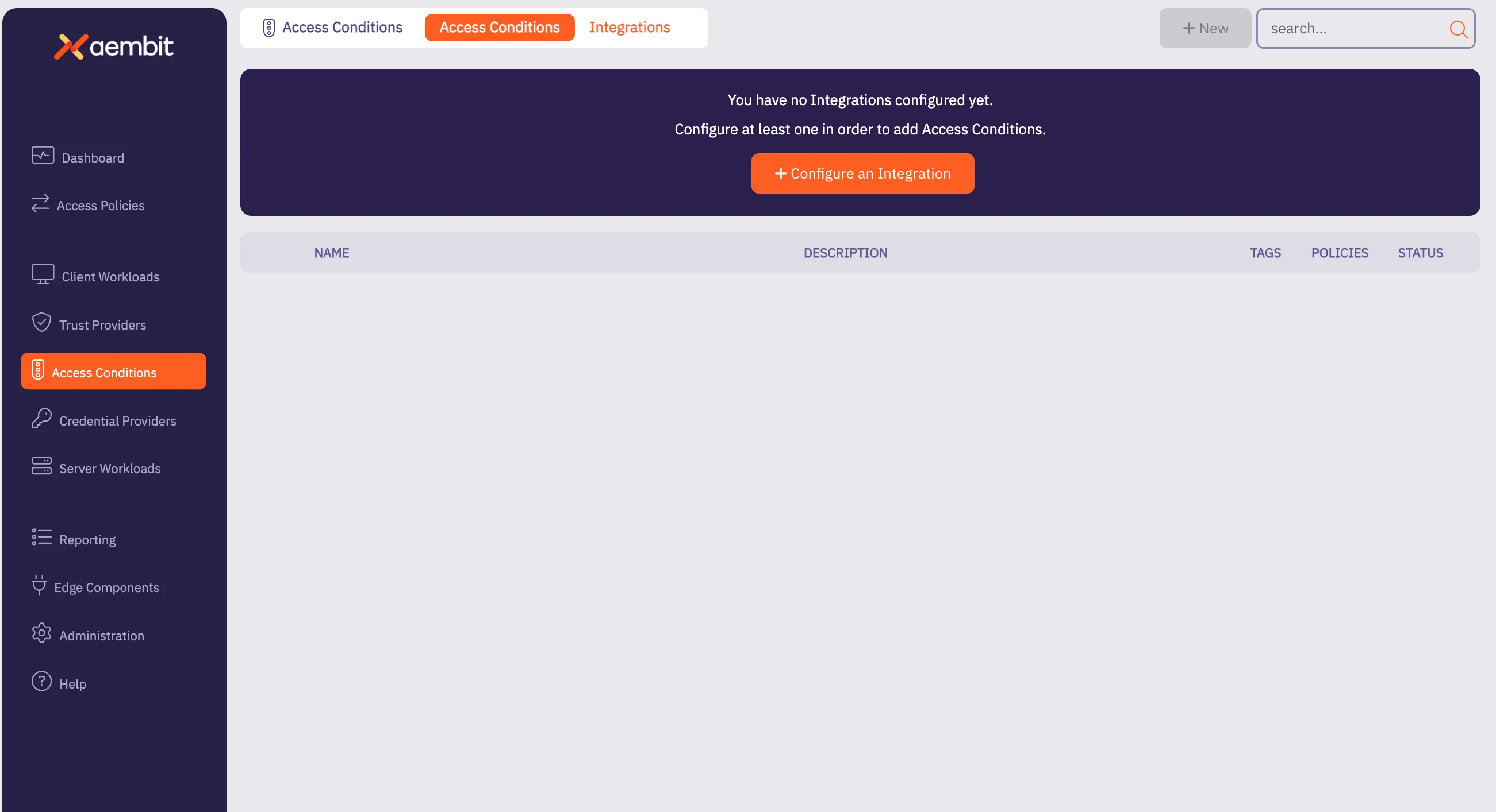 Access Conditions List - Blank