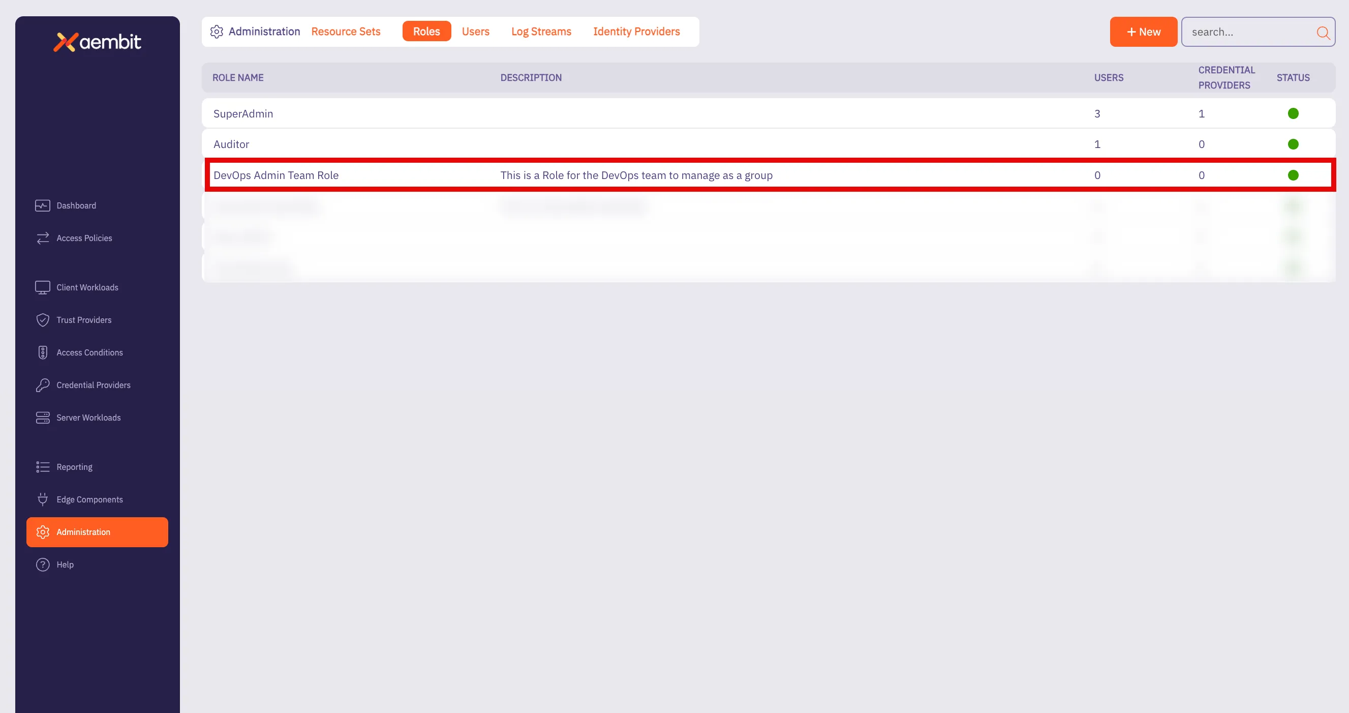 Roles Page - New Role Added