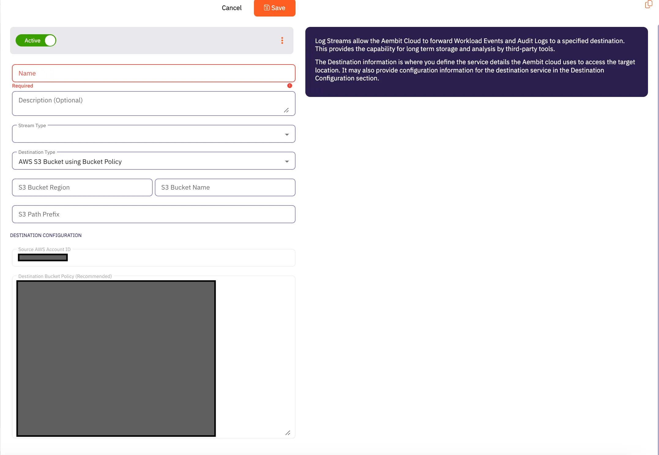 Log Streams - AWS S3