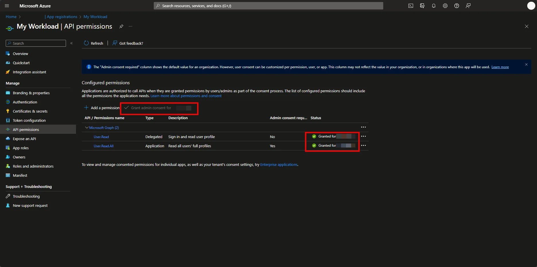 Grant Admin Consent