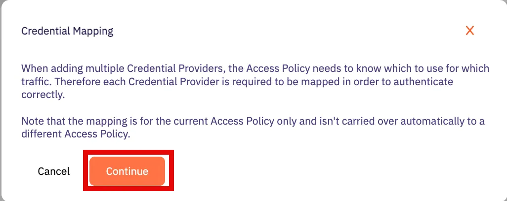 Credential Mapping Dialog Window For Multiple Credential Providers