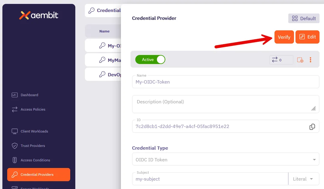 Verify OIDC ID Token Credential Provider