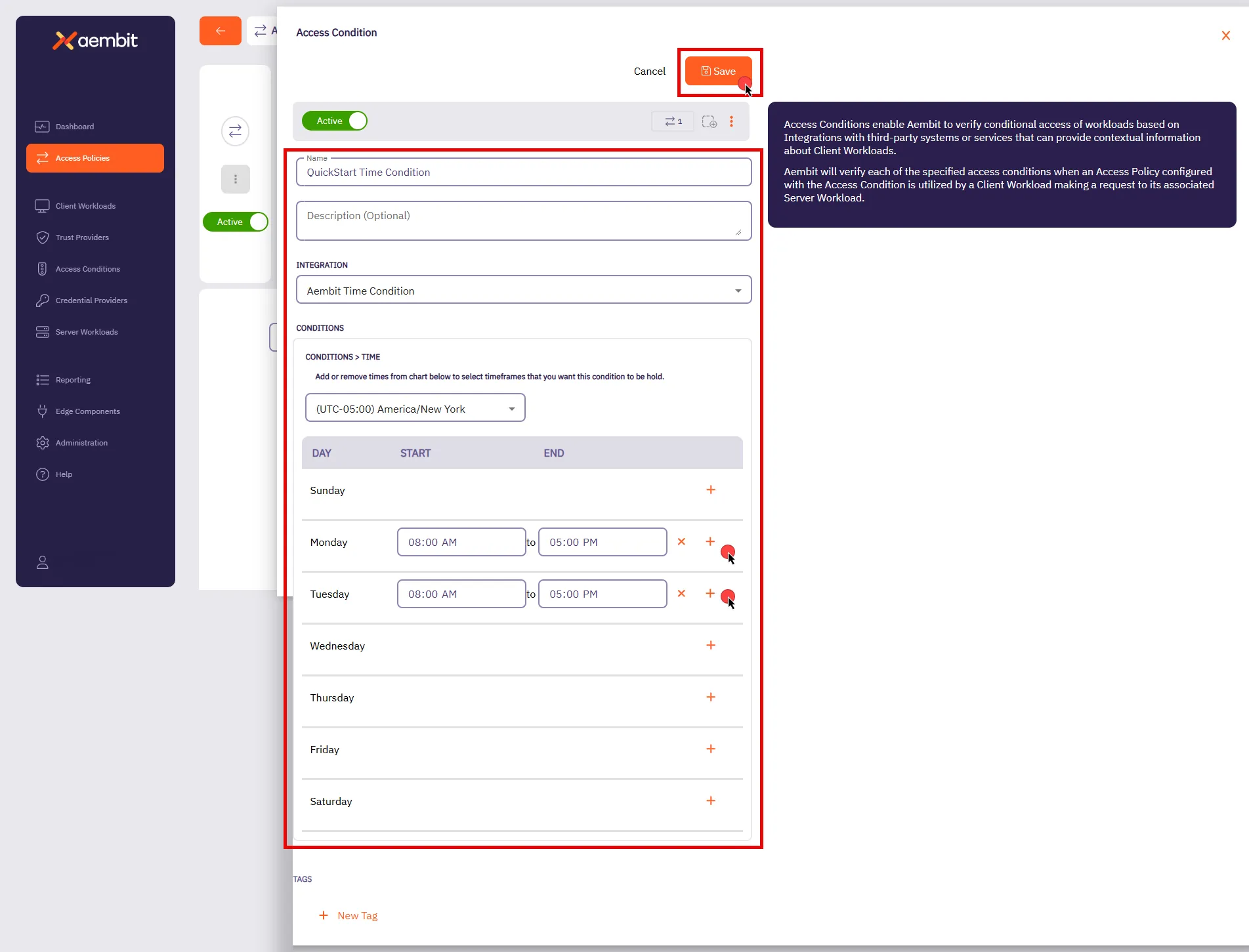 Configuring Access Condition