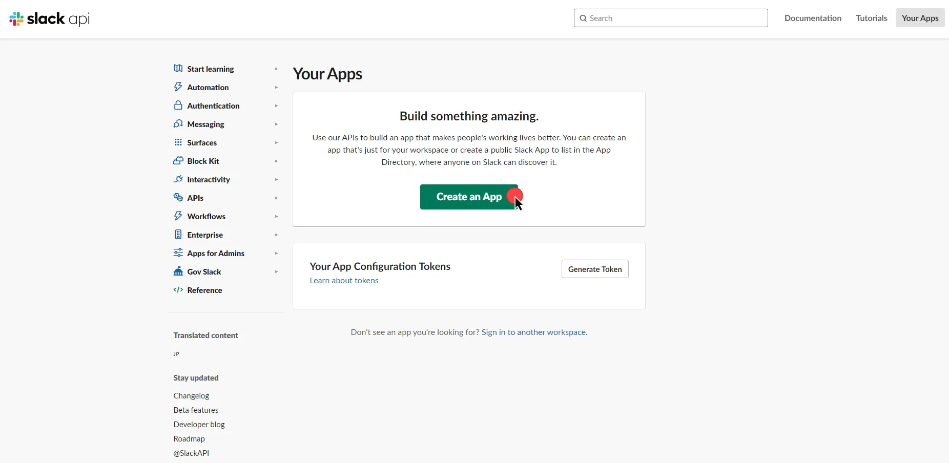 Create an Slack App